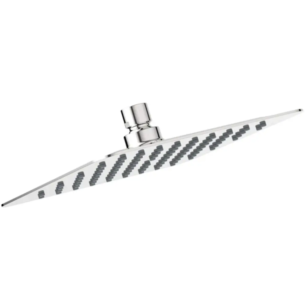 Regenbrause aus Edelstahl mit flachem Design und Wasserstrahlöffnungen. Ideal Standard Produkt, geeignet für moderne Duschanlagen.